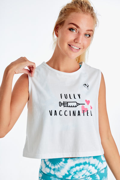 Fully Vaccinated Crop Top (White)